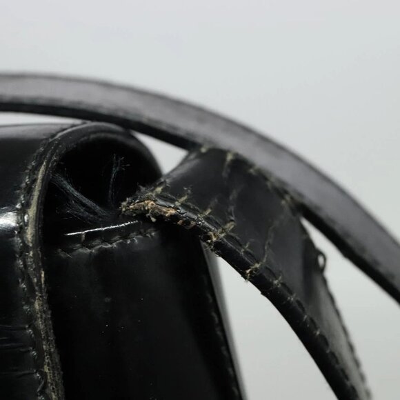 GUCCI Shoulder Bag Enamel Black Gold 0001 3444 1812 Auth bs28872 - Picture 8 of 16